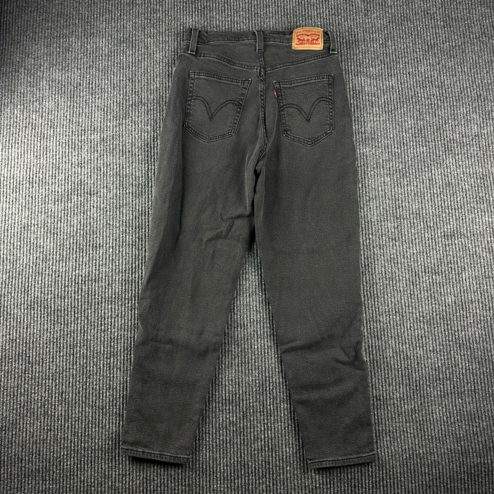 Levis High Waisted Mom Jeans Washed Black Tapered Leg 26986-0015 Size 27x27